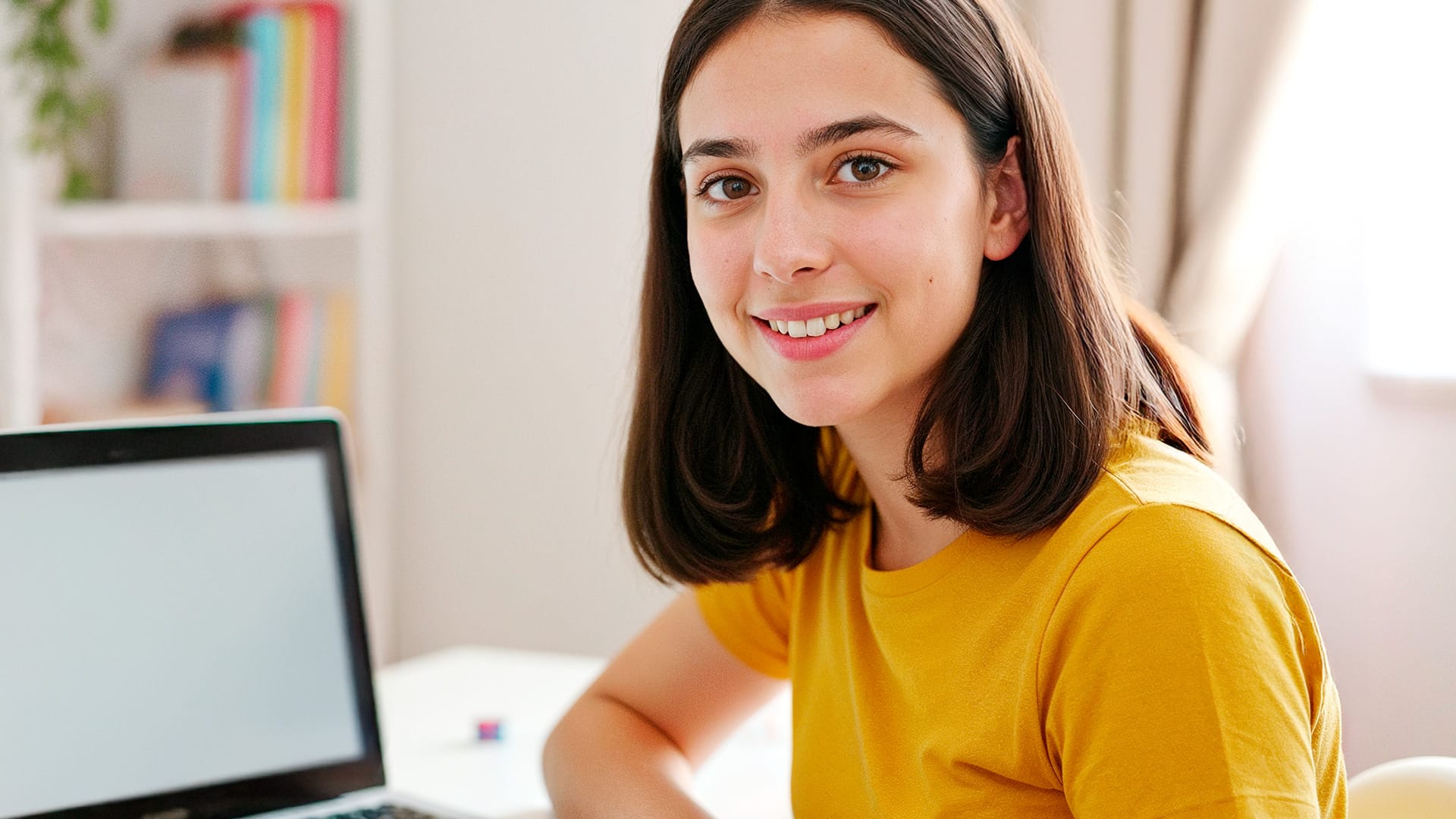 Estudiante en su habitación